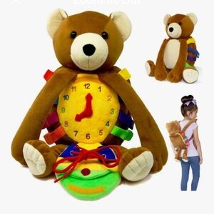 Interactive Bear Learning Toy with Clock